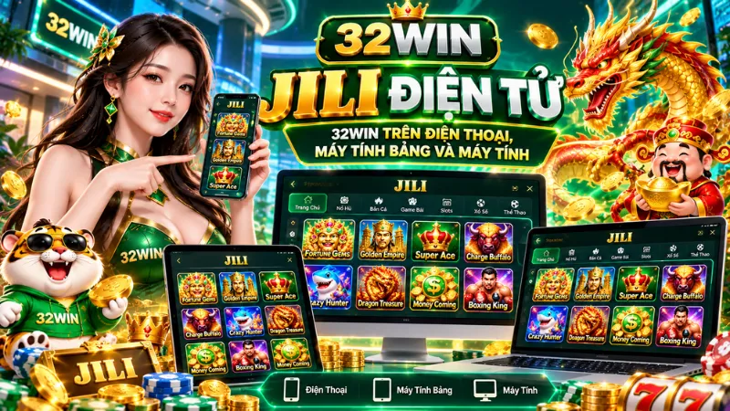 JILI Điện Tử 32WIN với giao diện trò chơi trực quan và cách bố trí dễ quan sát
